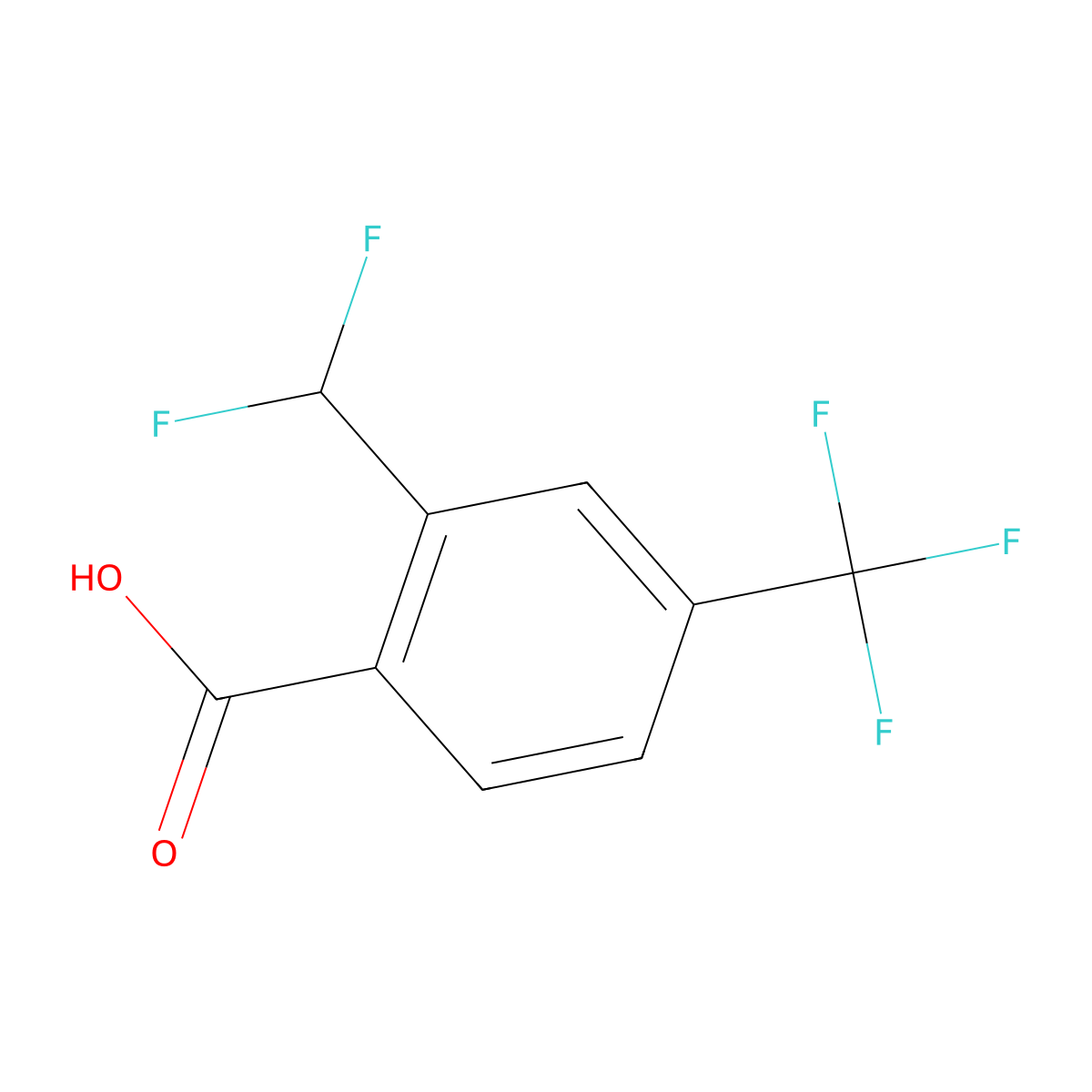 2-(Difluoromethyl)-4-(trifluoromethyl)benzoic acid molecular structure, CAS 2248411-76-7