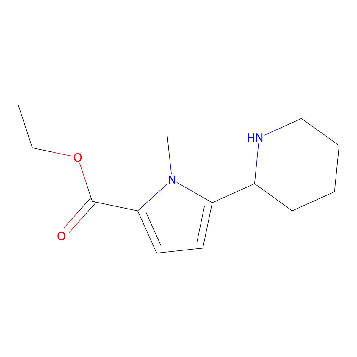 ethyl 1-methyl-5-(piperidin-2-yl)-1H-pyrrole-2-carboxylate molecular structure, CAS 2248411-80-3