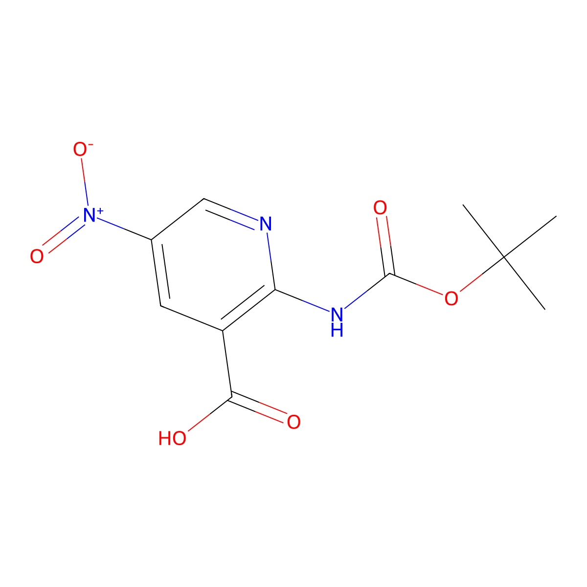 2-((tert-Butoxycarbonyl)amino)-5-nitronicotinic acid molecular structure, CAS 2248411-87-0