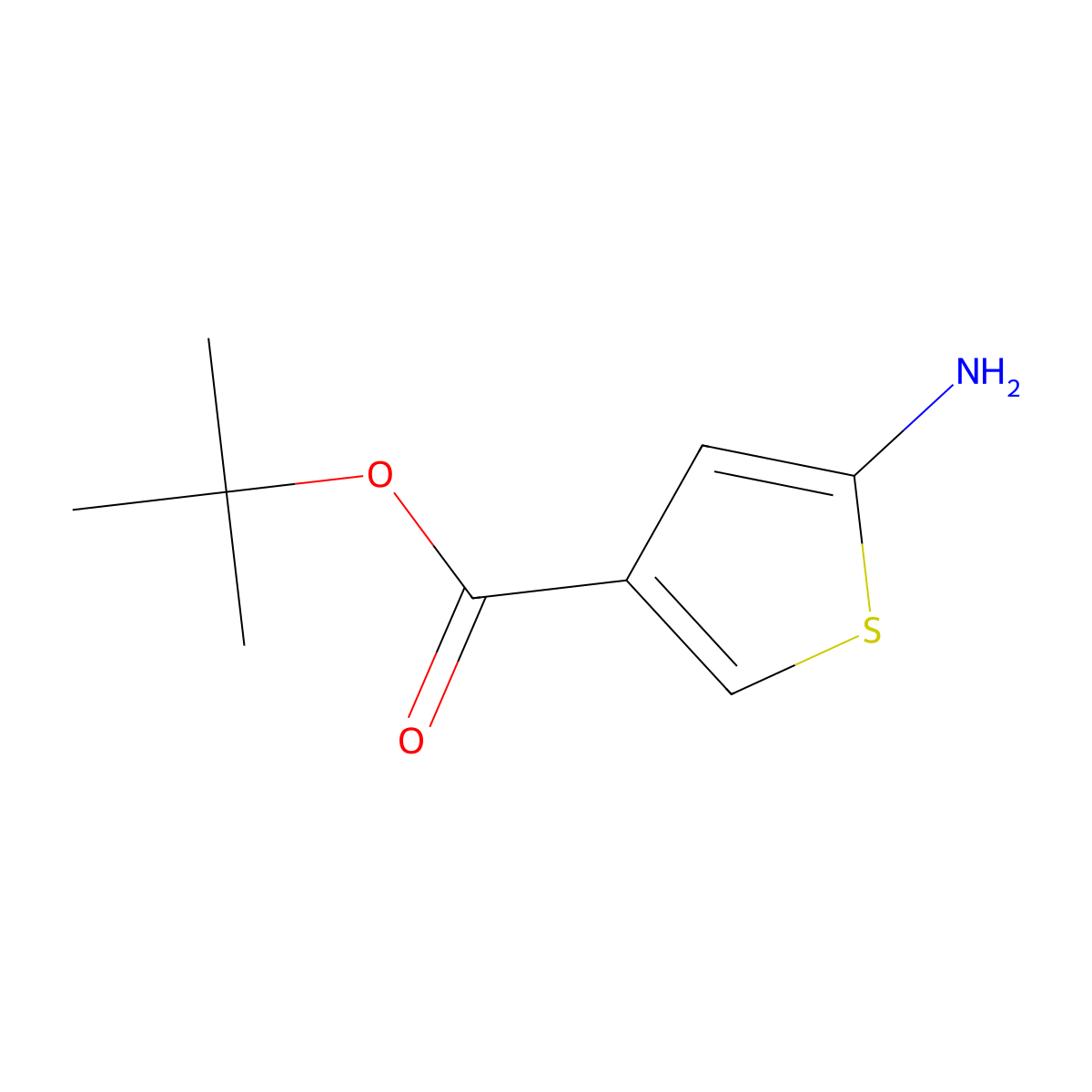 Tert-butyl 5-aminothiophene-3-carboxylate molecular structure, CAS 2248411-95-0