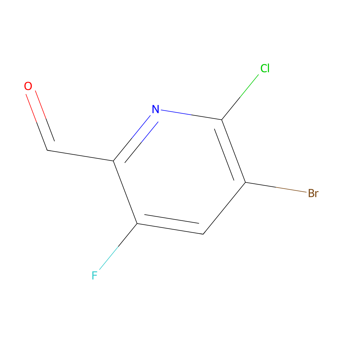 5-Bromo-6-chloro-3-fluoropyridine-2-carbaldehyde molecular structure, CAS 2248413-44-5