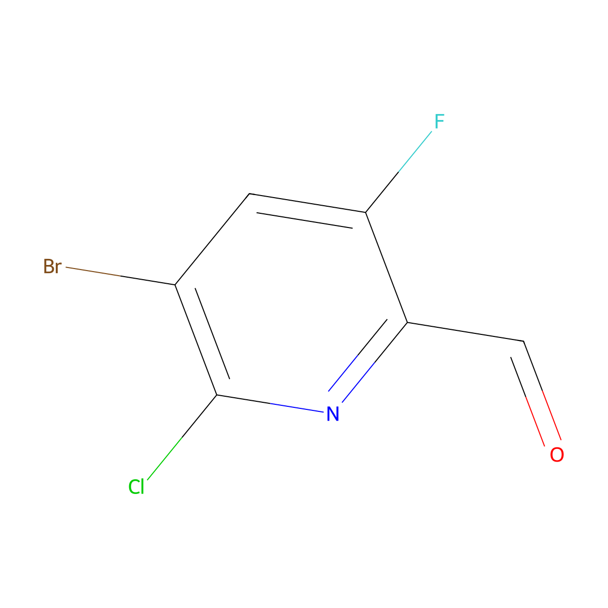 5-Bromo-6-chloro-3-fluoropyridine-2-carbaldehyde molecular structure, CAS 2248413-44-5