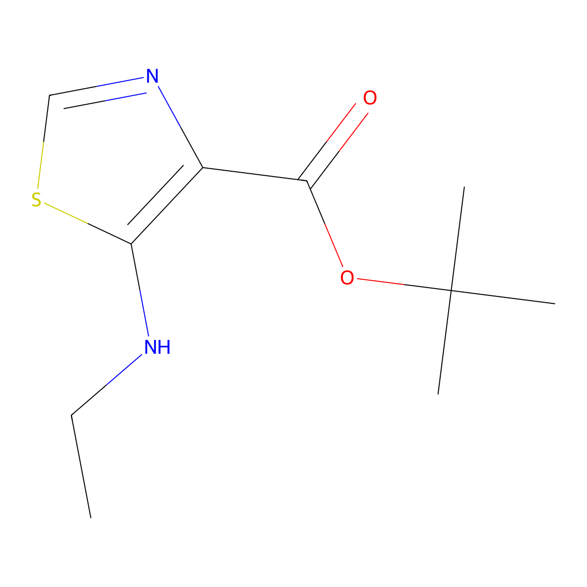 Tert-butyl 5-(ethylamino)-1,3-thiazole-4-carboxylate molecular structure, CAS 2248414-65-3
