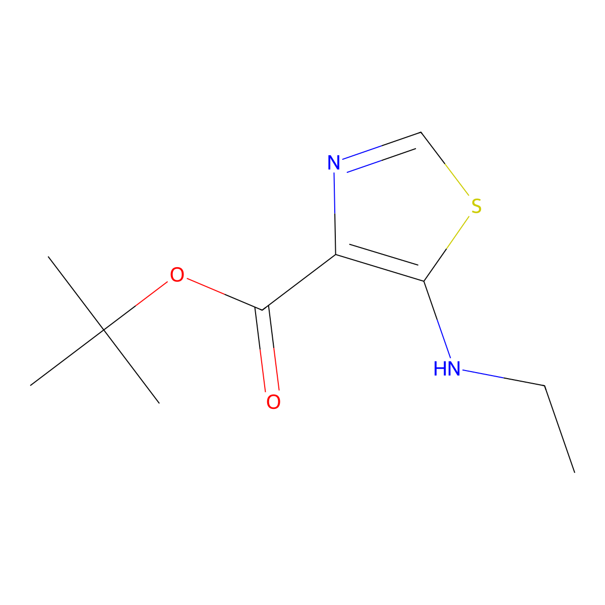 Tert-butyl 5-(ethylamino)-1,3-thiazole-4-carboxylate molecular structure, CAS 2248414-65-3