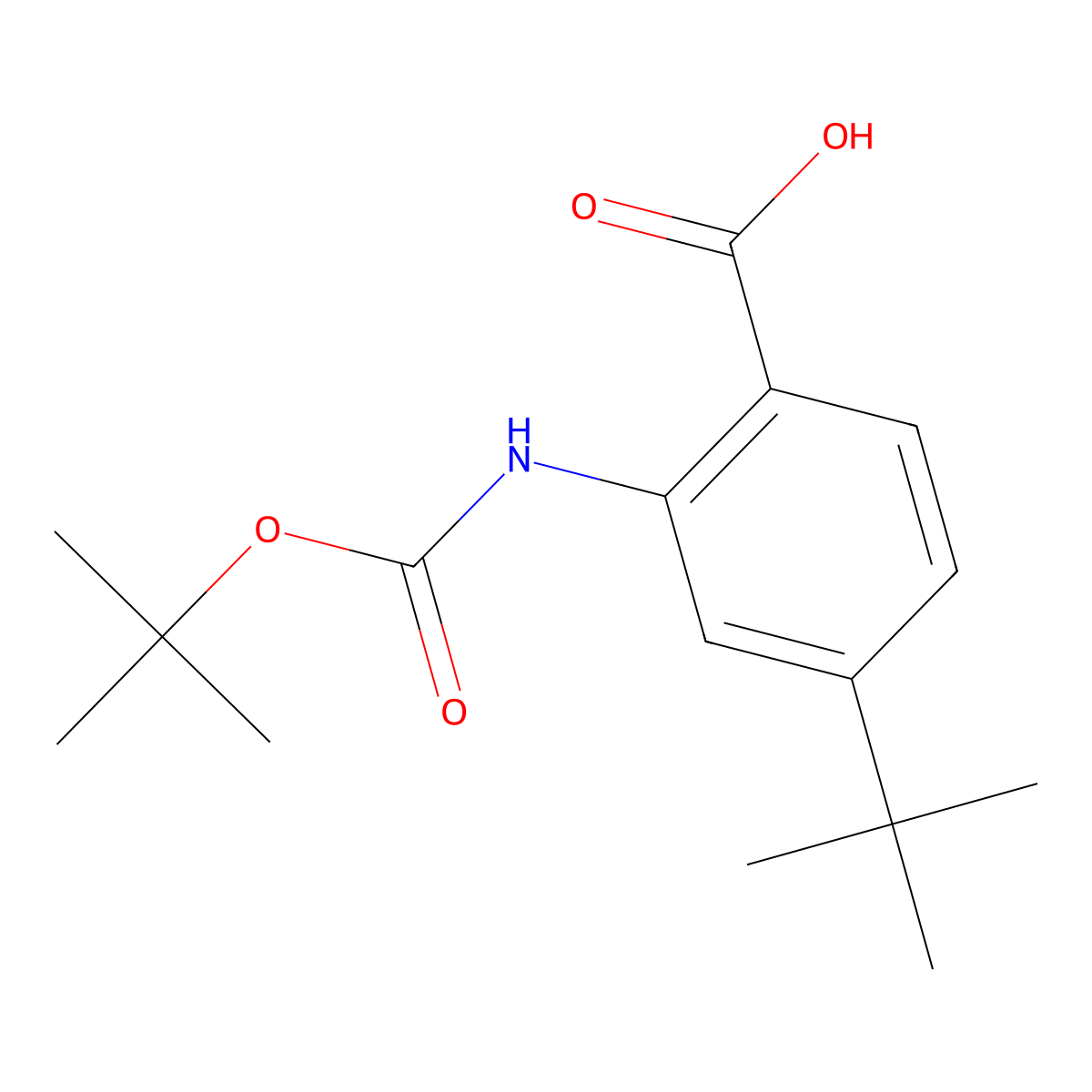 2-(((Tert-butoxy)carbonyl)amino)-4-tert-butylbenzoic acid molecular structure, CAS 2248414-75-5