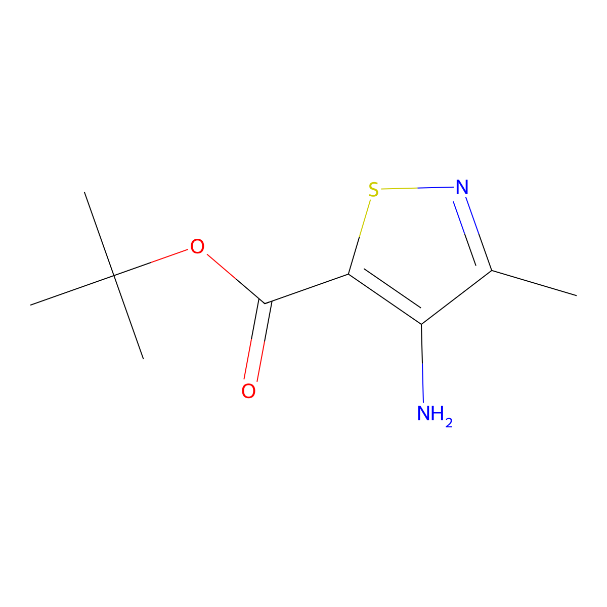 Tert-butyl 4-amino-3-methyl-1,2-thiazole-5-carboxylate molecular structure, CAS 2248414-92-6