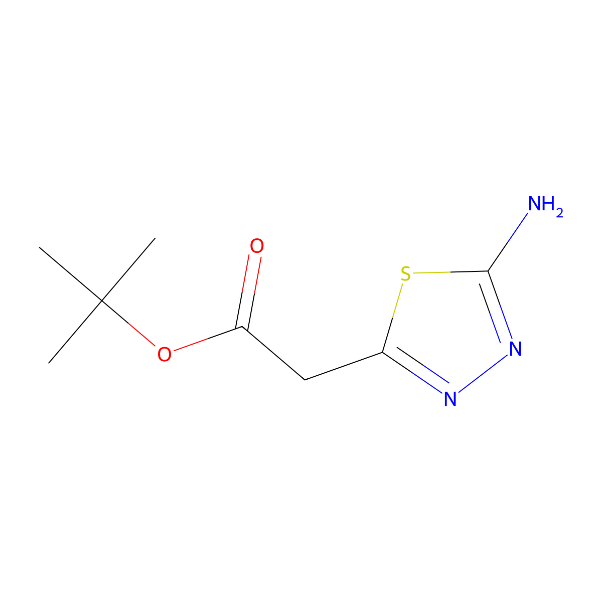 Tert-butyl 2-(5-amino-1,3,4-thiadiazol-2-yl)acetate molecular structure, CAS 2248415-61-2