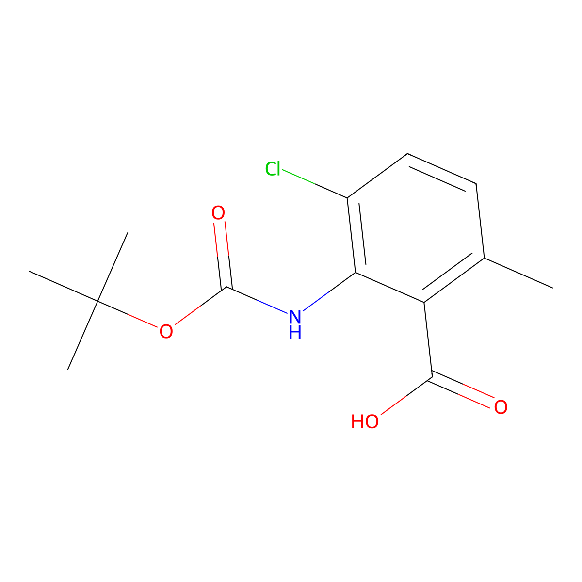2-{[(Tert-butoxy)carbonyl]amino}-3-chloro-6-methylbenzoic acid molecular structure, CAS 2248415-92-9