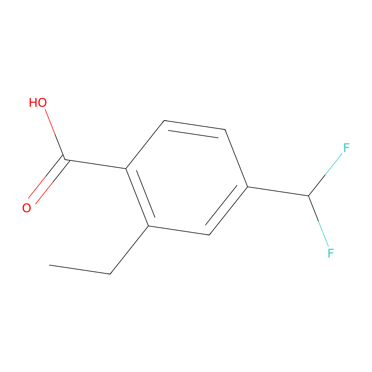 4-(Difluoromethyl)-2-ethylbenzoic acid molecular structure, CAS 2248416-15-9
