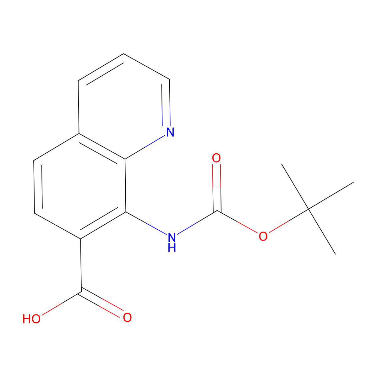 8-{[(Tert-butoxy)carbonyl]amino}quinoline-7-carboxylic acid molecular structure, CAS 2248416-36-4