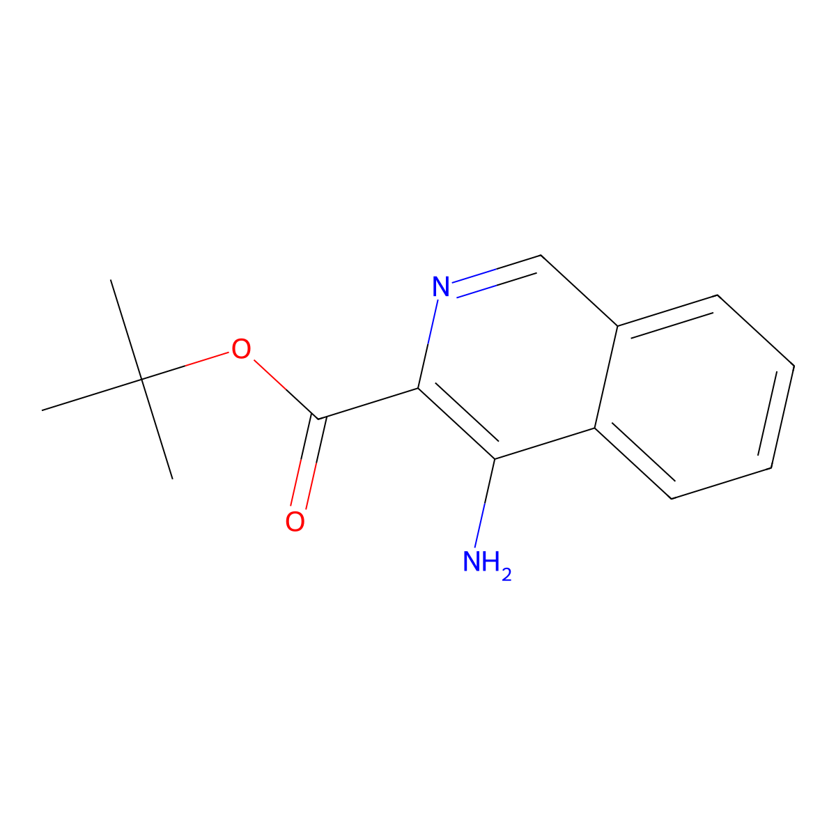 Tert-butyl 4-aminoisoquinoline-3-carboxylate molecular structure, CAS 2248416-45-5