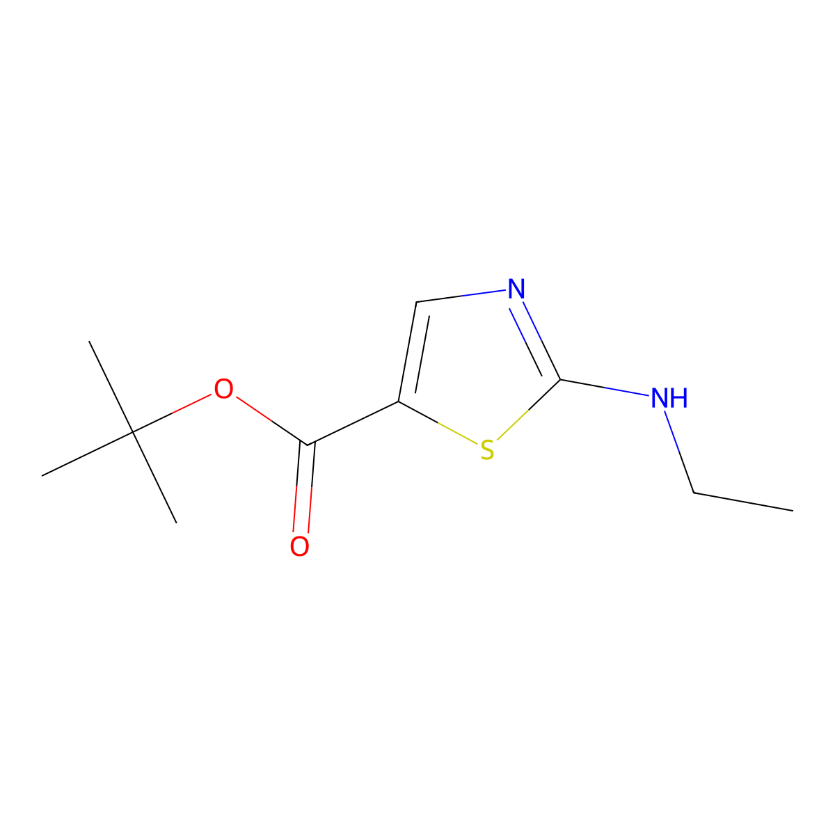Tert-butyl 2-(ethylamino)-1,3-thiazole-5-carboxylate molecular structure, CAS 2248416-73-9