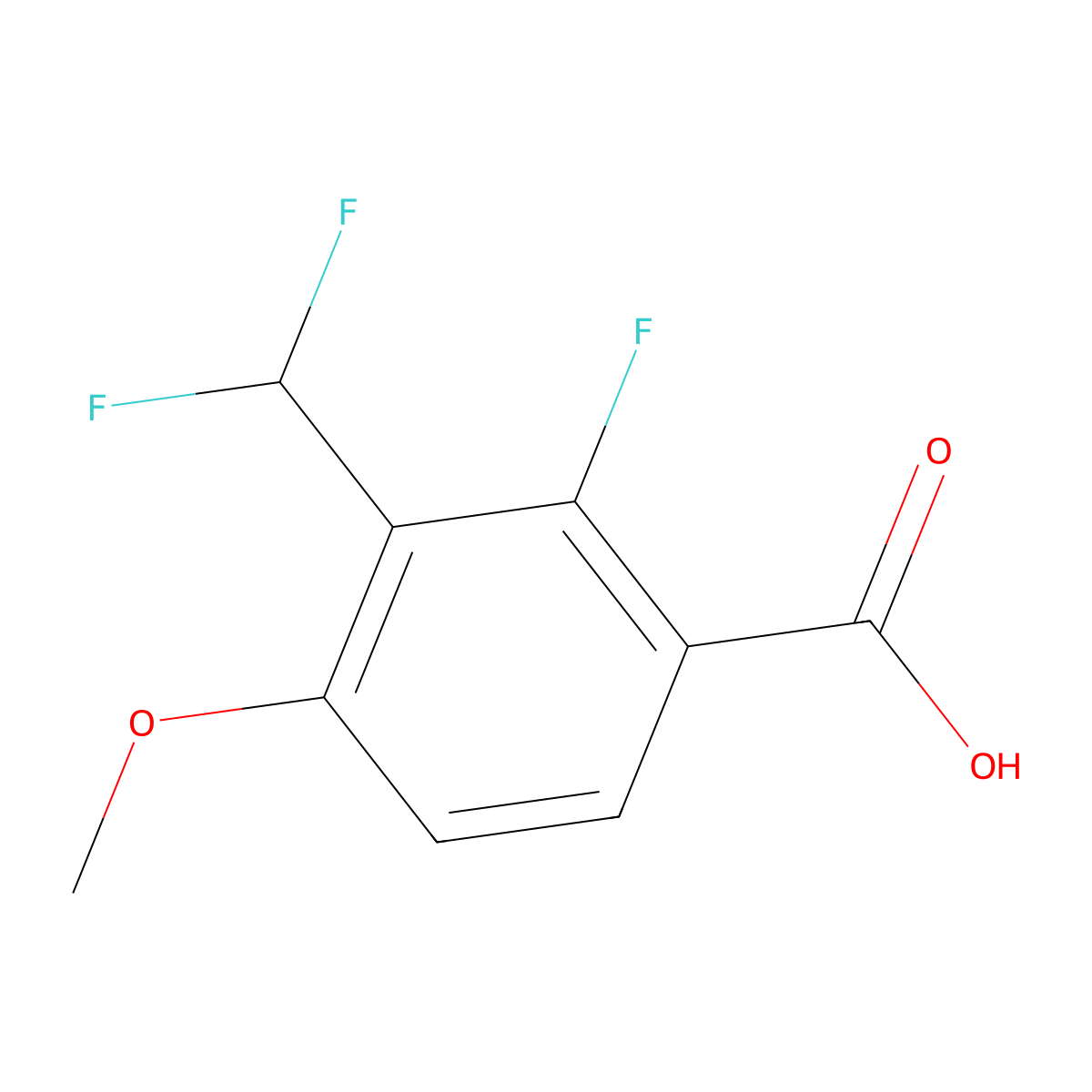 3-(Difluoromethyl)-2-fluoro-4-methoxybenzoic acid molecular structure, CAS 2248416-80-8