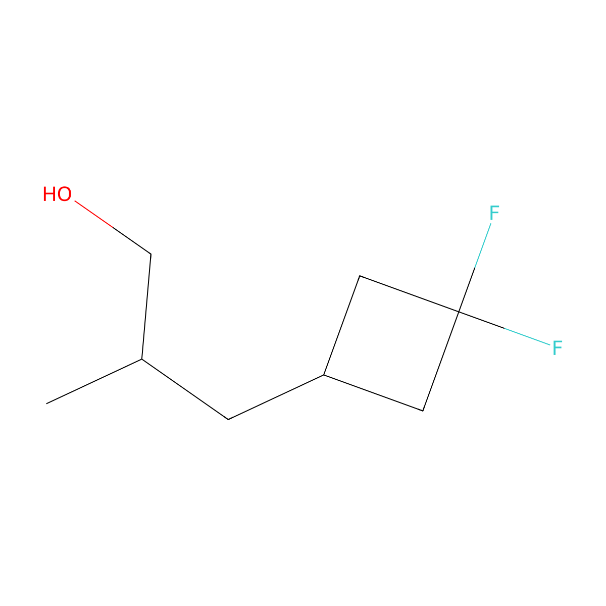 3-(3,3-Difluorocyclobutyl)-2-methylpropan-1-ol molecular structure, CAS 2248416-97-7