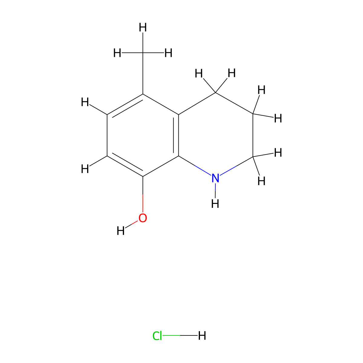 5-Methyl-1,2,3,4-tetrahydroquinolin-8-ol hydrochloride molecular structure, CAS 2248417-15-2