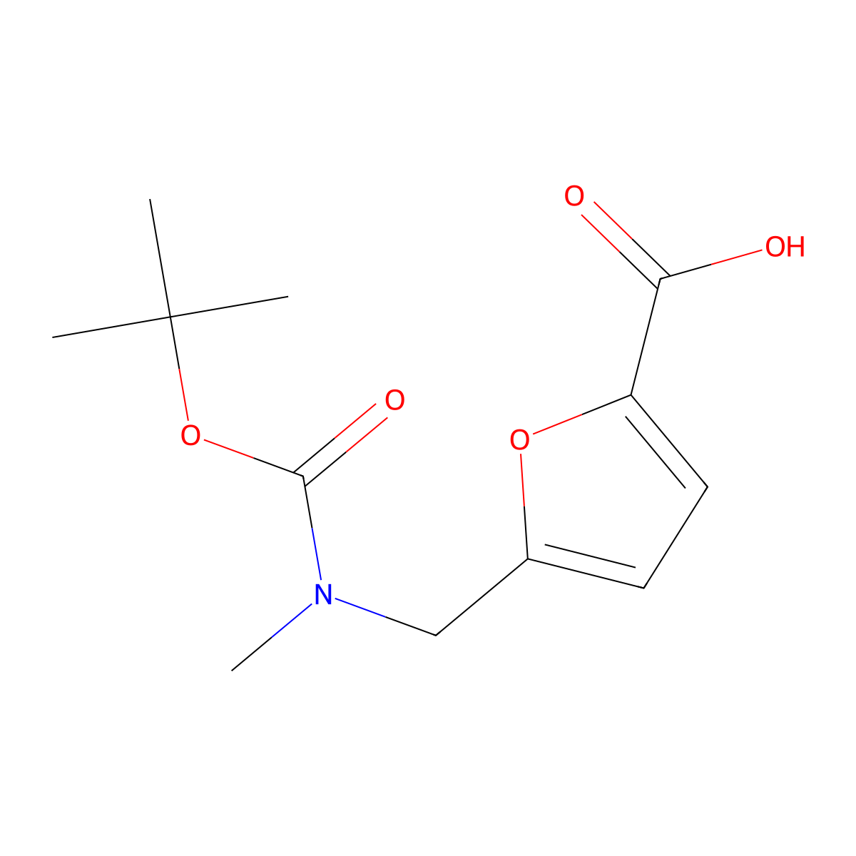 5-({[(Tert-butoxy)carbonyl](methyl)amino}methyl)furan-2-carboxylic acid molecular structure, CAS 2248417-41-4