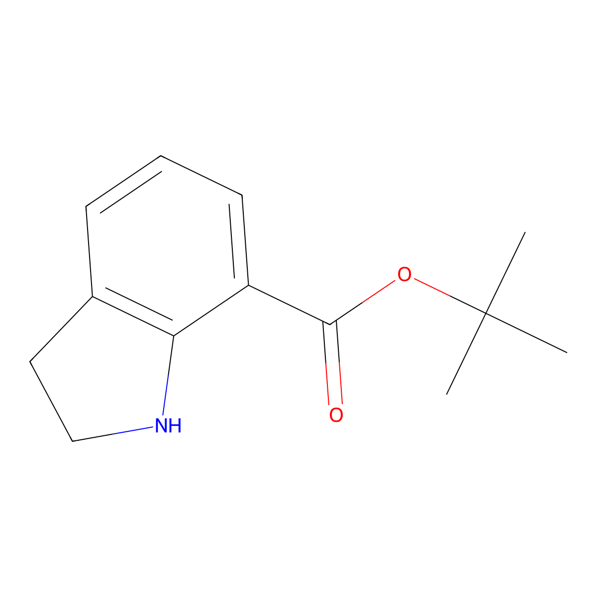 Tert-butyl 2,3-dihydro-1H-indole-7-carboxylate molecular structure, CAS 2248417-67-4