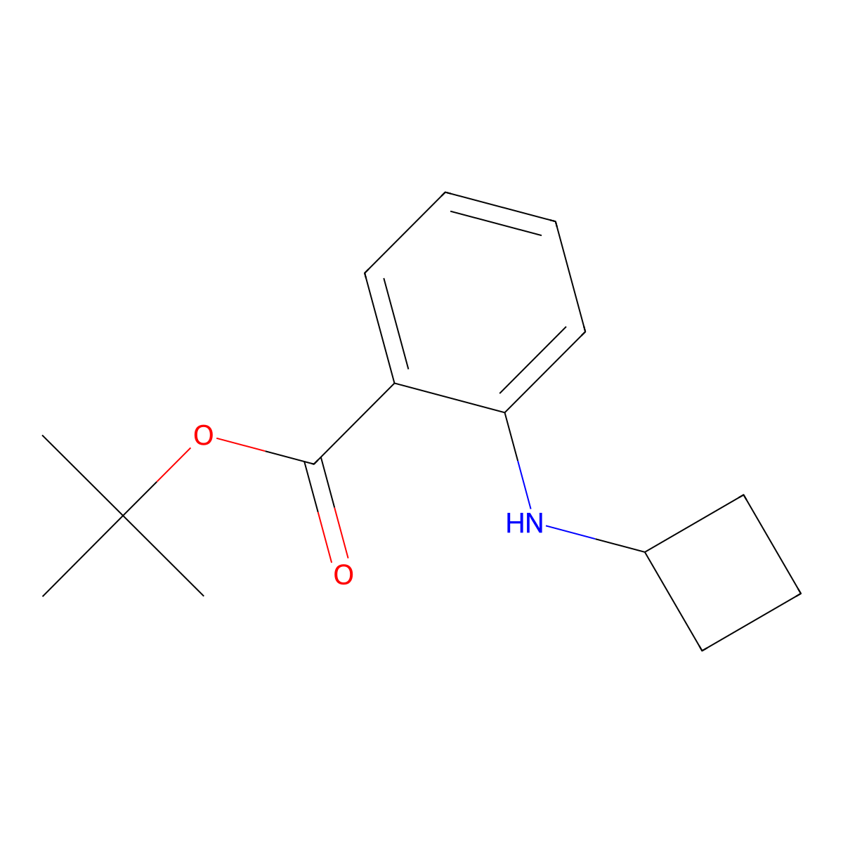 Tert-butyl 2-(cyclobutylamino)benzoate molecular structure, CAS 2248417-70-9