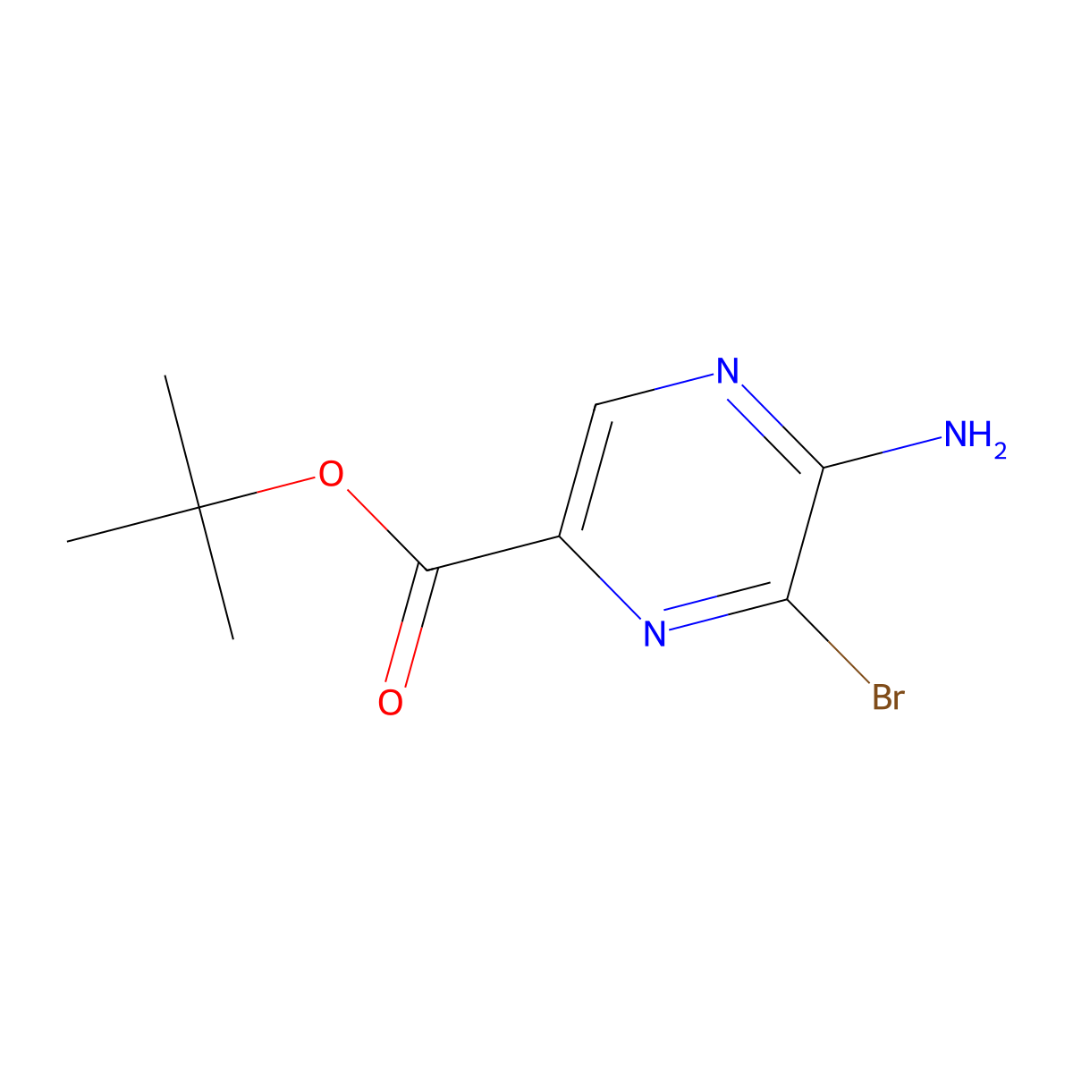 Tert-butyl 5-amino-6-bromopyrazine-2-carboxylate molecular structure, CAS 2248417-71-0