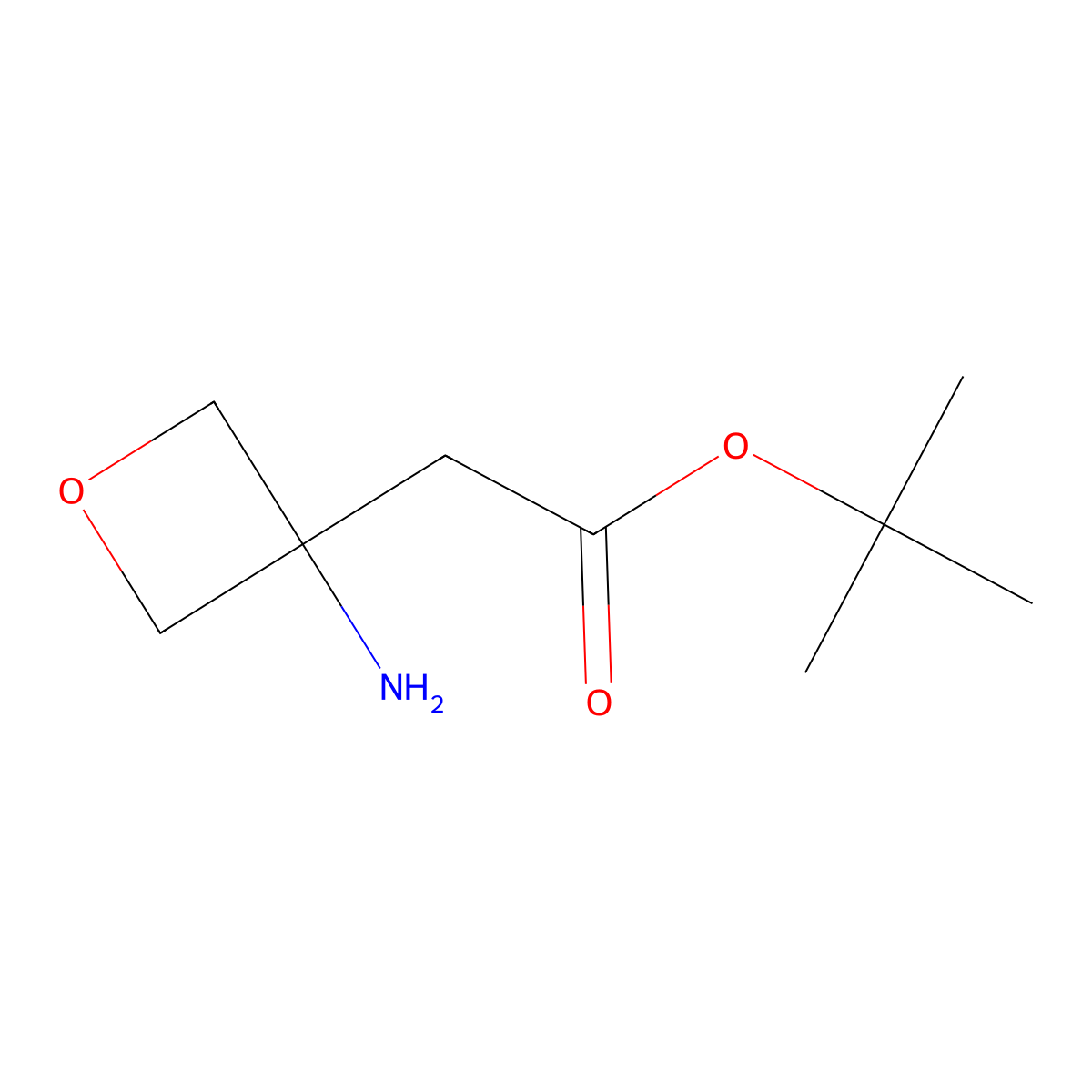 Tert-butyl 2-(3-aminooxetan-3-yl)acetate molecular structure, CAS 2248417-75-4