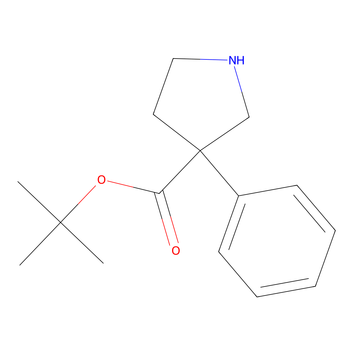 Tert-butyl 3-phenylpyrrolidine-3-carboxylate molecular structure, CAS 2248417-80-1