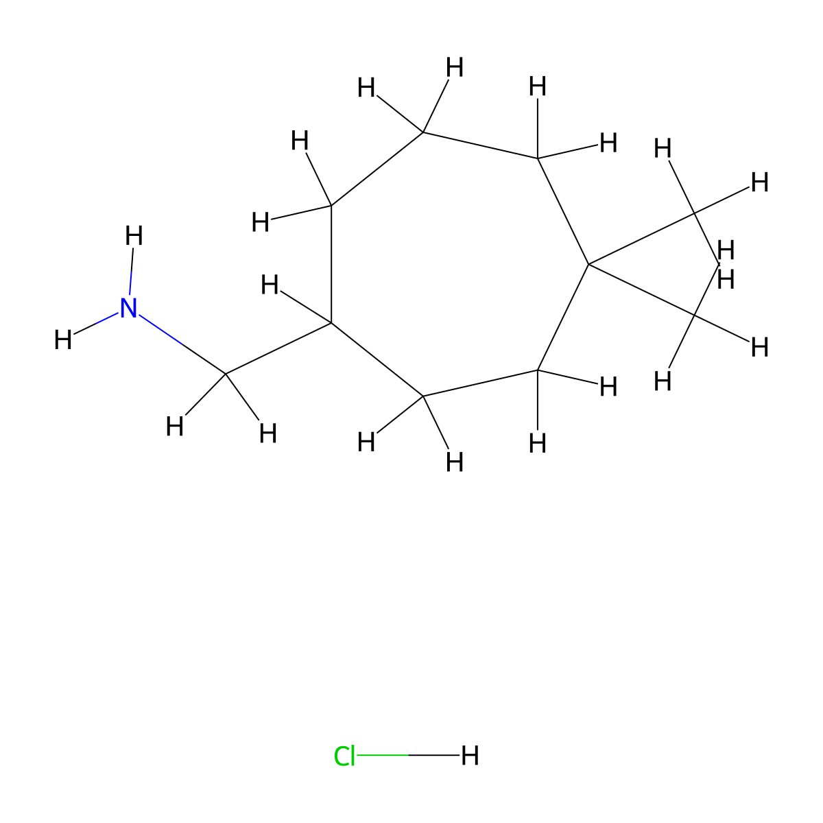 (4,4-Dimethylcycloheptyl)methanamine hydrochloride molecular structure, CAS 2248417-90-3