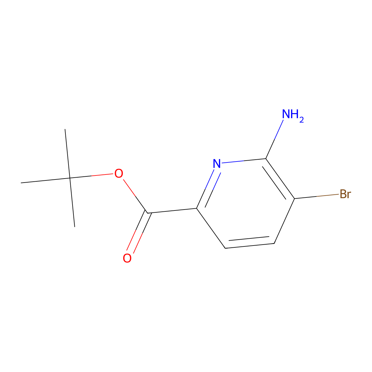 Tert-butyl 6-amino-5-bromopyridine-2-carboxylate molecular structure, CAS 2248417-92-5