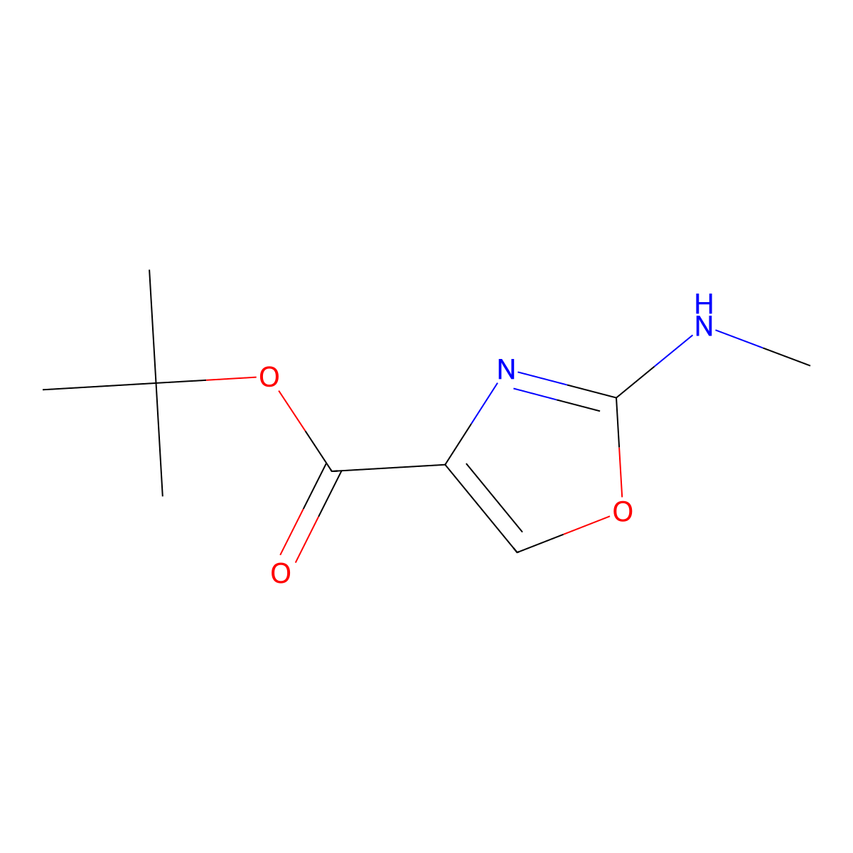 Tert-butyl 2-(methylamino)-1,3-oxazole-4-carboxylate molecular structure, CAS 2248417-94-7