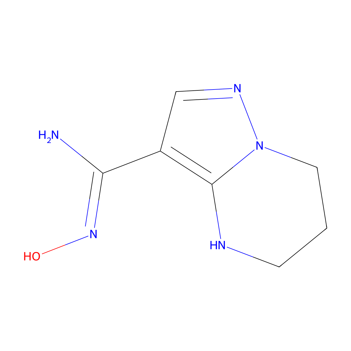 N'-hydroxy-4H,5H,6H,7H-pyrazolo[1,5-a]pyrimidine-3-carboximidamide molecular structure, CAS 2248418-38-2