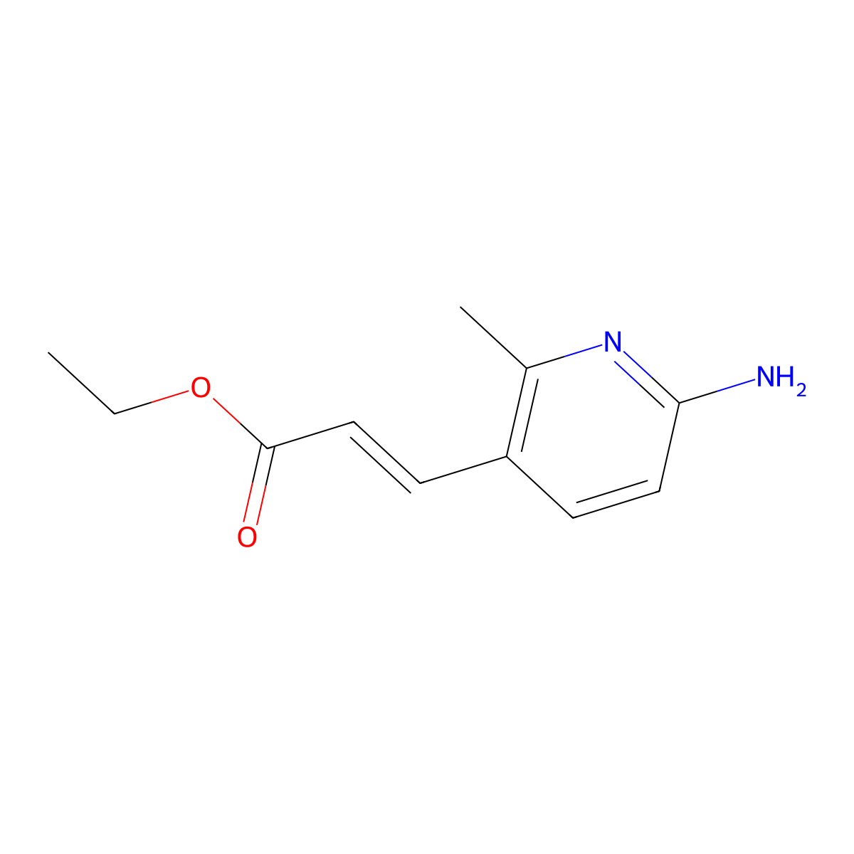 Ethyl 3-(6-amino-2-methylpyridin-3-yl)prop-2-enoate molecular structure, CAS 2248418-51-9