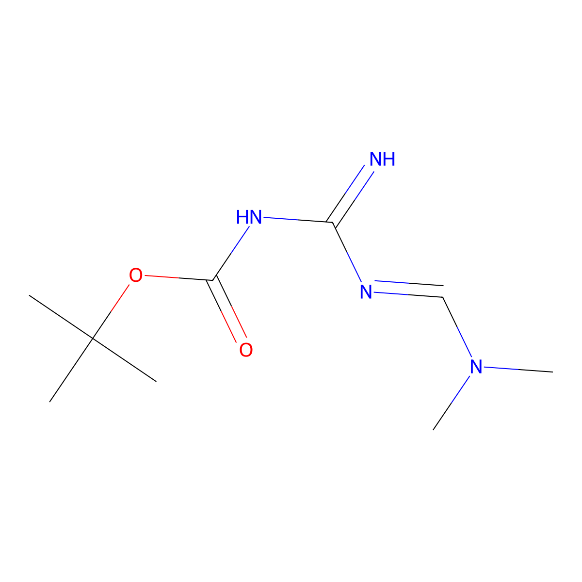 Tert-butyl n-({[(dimethylamino)methylidene]amino}methanimidoyl)carbamate molecular structure, CAS 2248418-52-0