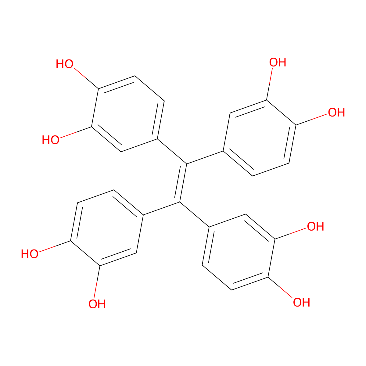 4,4',4'',4'''-(Ethene-1,1,2,2-tetrayl)tetrakis(benzene-1,2-diol) molecular structure, CAS 2248462-00-0