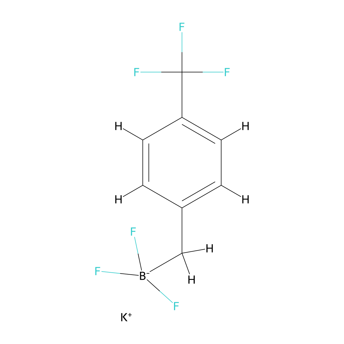 Potassium trifluoro(((4-(trifluoromethyl)phenyl)methyl))boranuide molecular structure, CAS 2248620-16-6