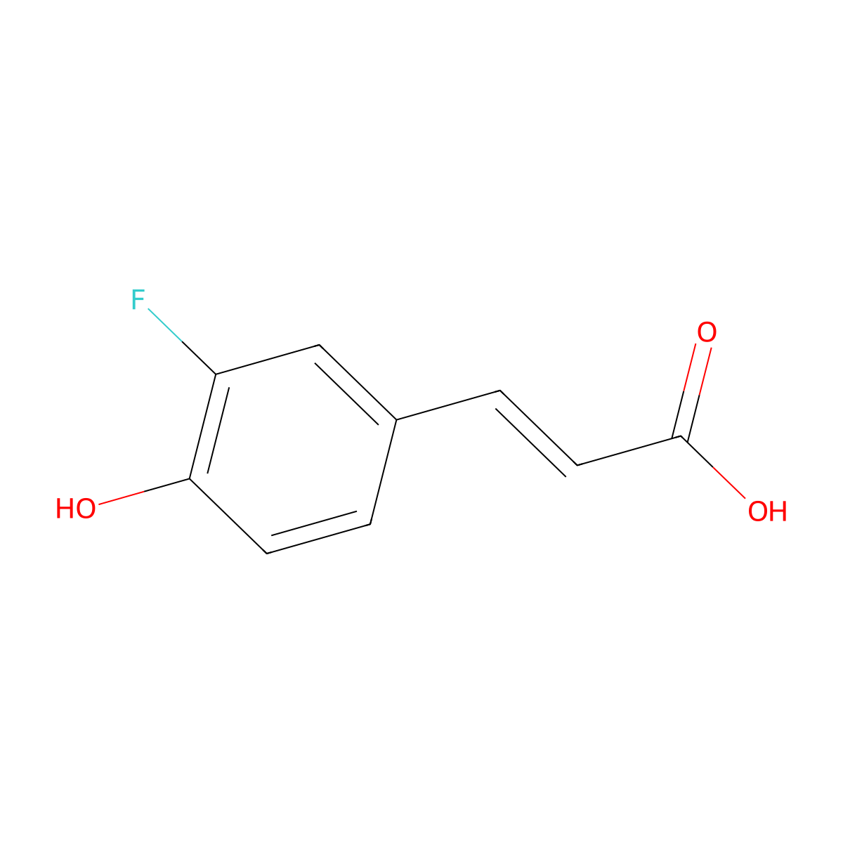 3-(3-Fluoro-4-hydroxyphenyl)prop-2-enoic acid molecular structure, CAS 2248669-91-0