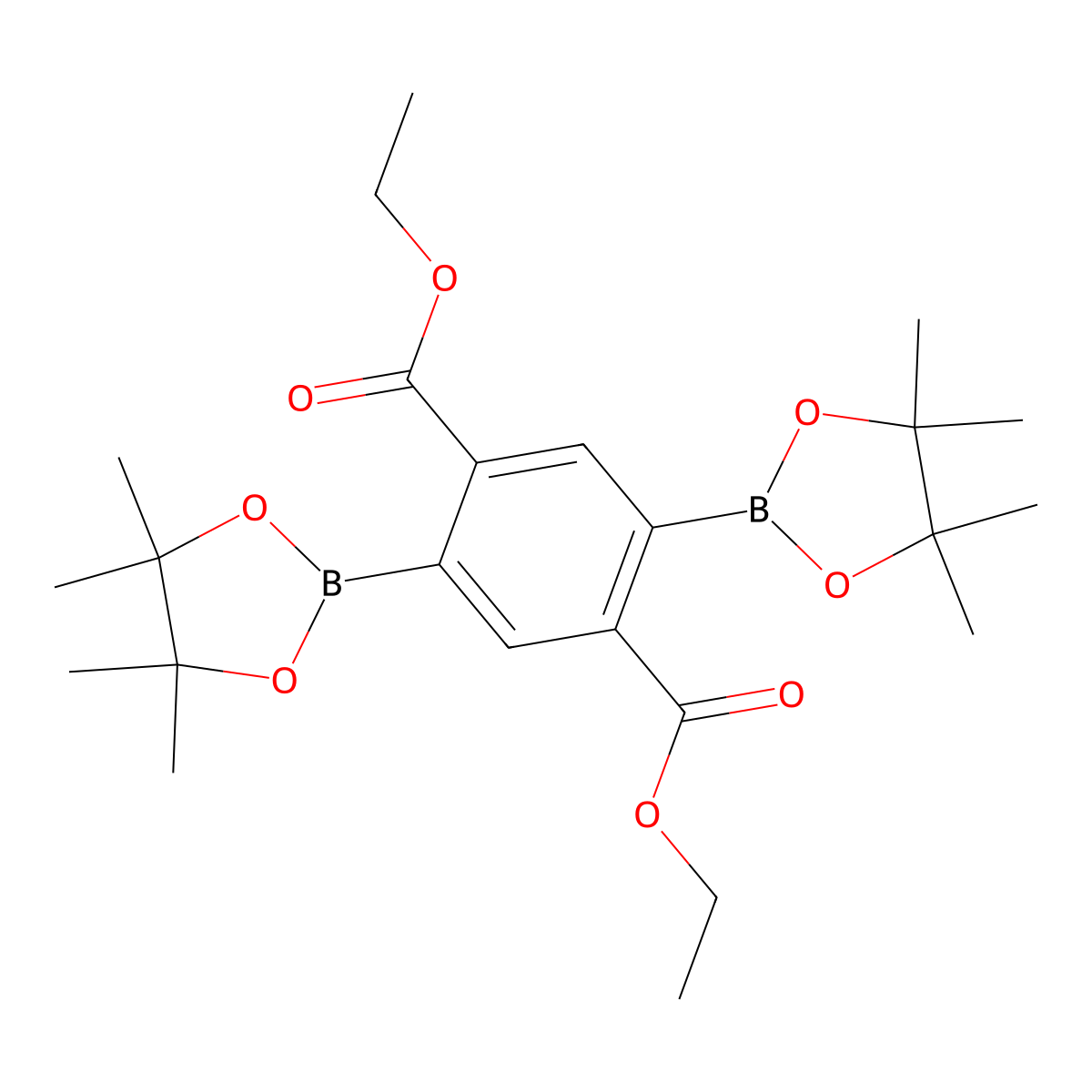 Diethyl 2,5-bis(4,4,5,5-tetramethyl-1,3,2-dioxaborolan-2-yl)terephthalate molecular structure, CAS 2248687-66-1
