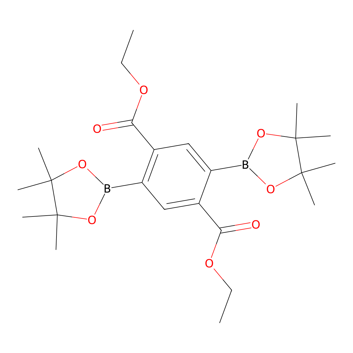 Diethyl 2,5-bis(4,4,5,5-tetramethyl-1,3,2-dioxaborolan-2-yl)terephthalate molecular structure, CAS 2248687-66-1