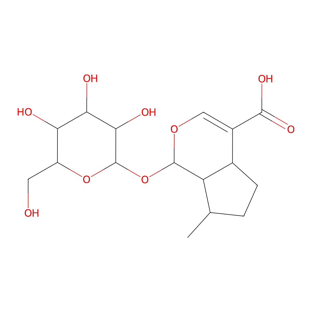 Deoxyloganic acid molecular structure, CAS 22487-36-1