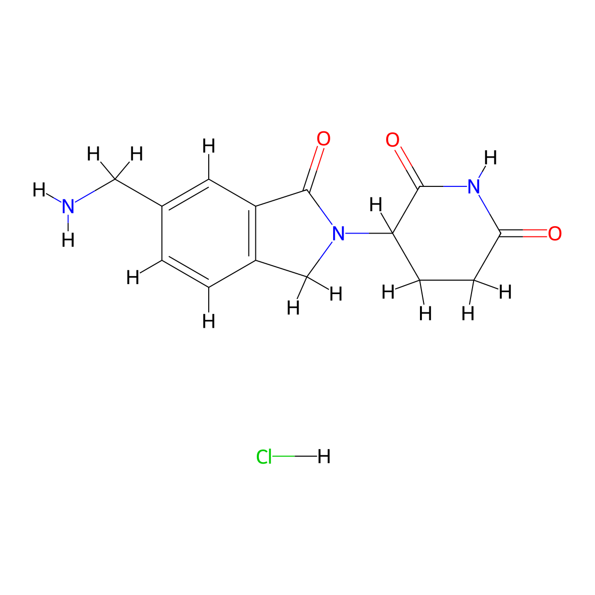3-(6-(aminomethyl)-1-oxo-2,3-dihydro-1H-isoindol-2-yl)piperidine-2,6-dione hydrochloride molecular structure, CAS 2248702-12-5