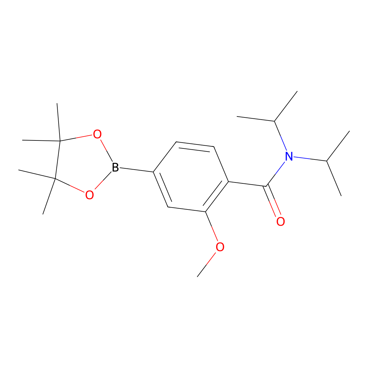 N,N-diisopropyl-2-methoxy-4-(4,4,5,5-tetramethyl-1,3,2-dioxaborolan-2-yl)benzamide molecular structure, CAS 2248763-87-1