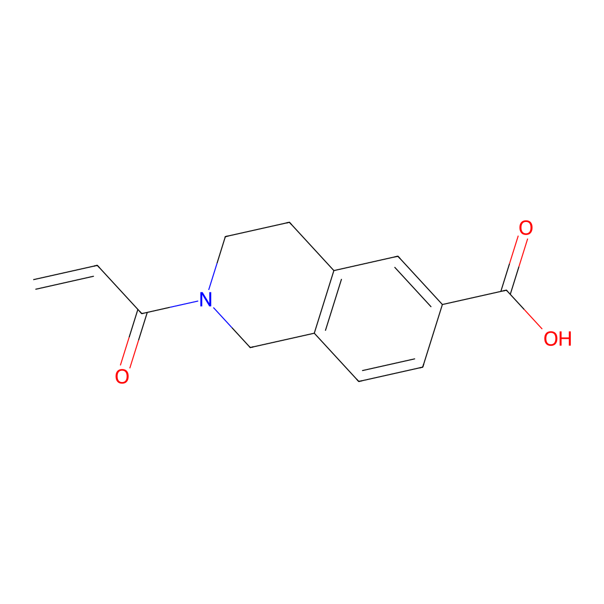2-(Prop-2-enoyl)-1,2,3,4-tetrahydroisoquinoline-6-carboxylic acid molecular structure, CAS 2248769-01-7