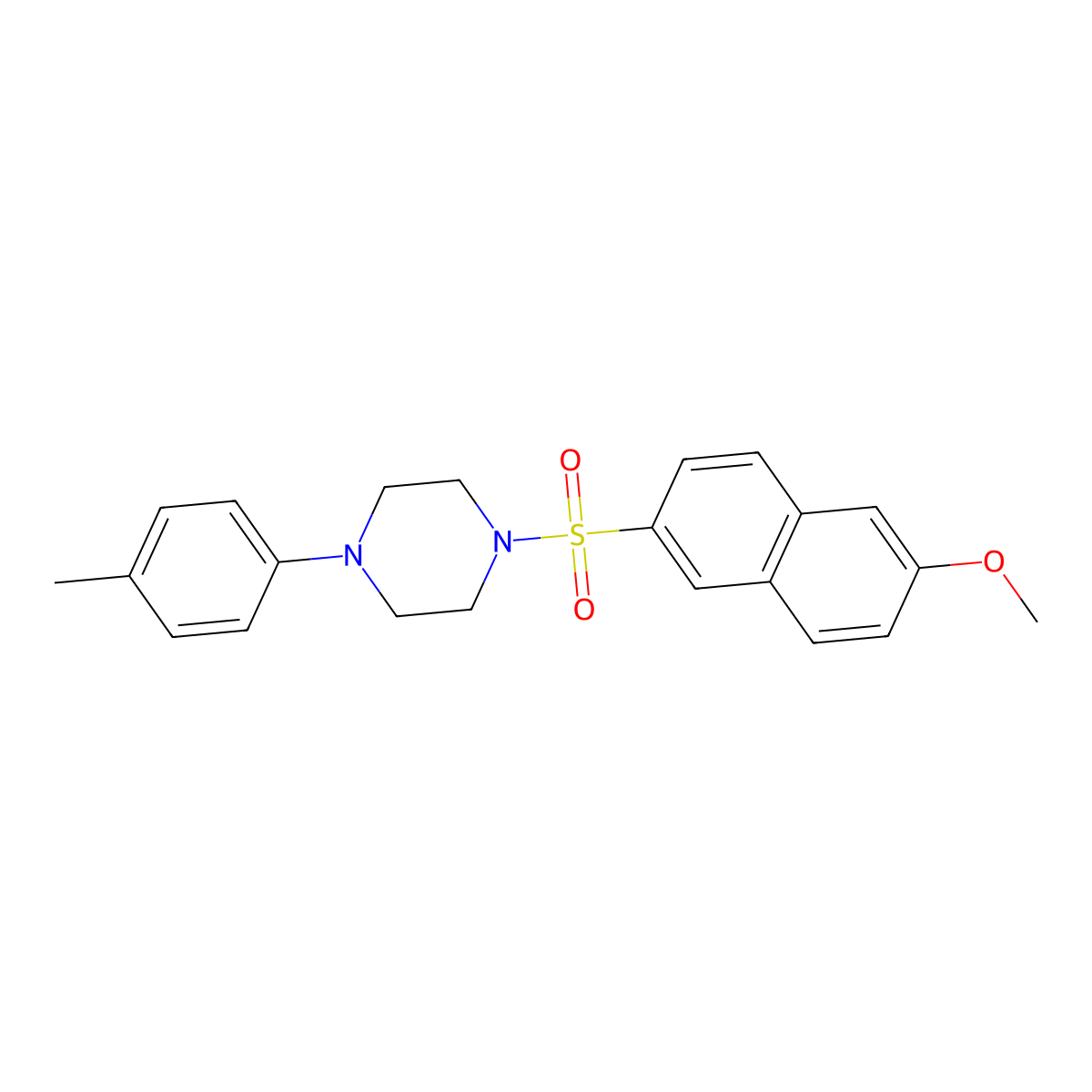 1-[(6-Methoxynaphthalen-2-yl)sulfonyl]-4-(4-methylphenyl)piperazine molecular structure, CAS 2248775-46-2