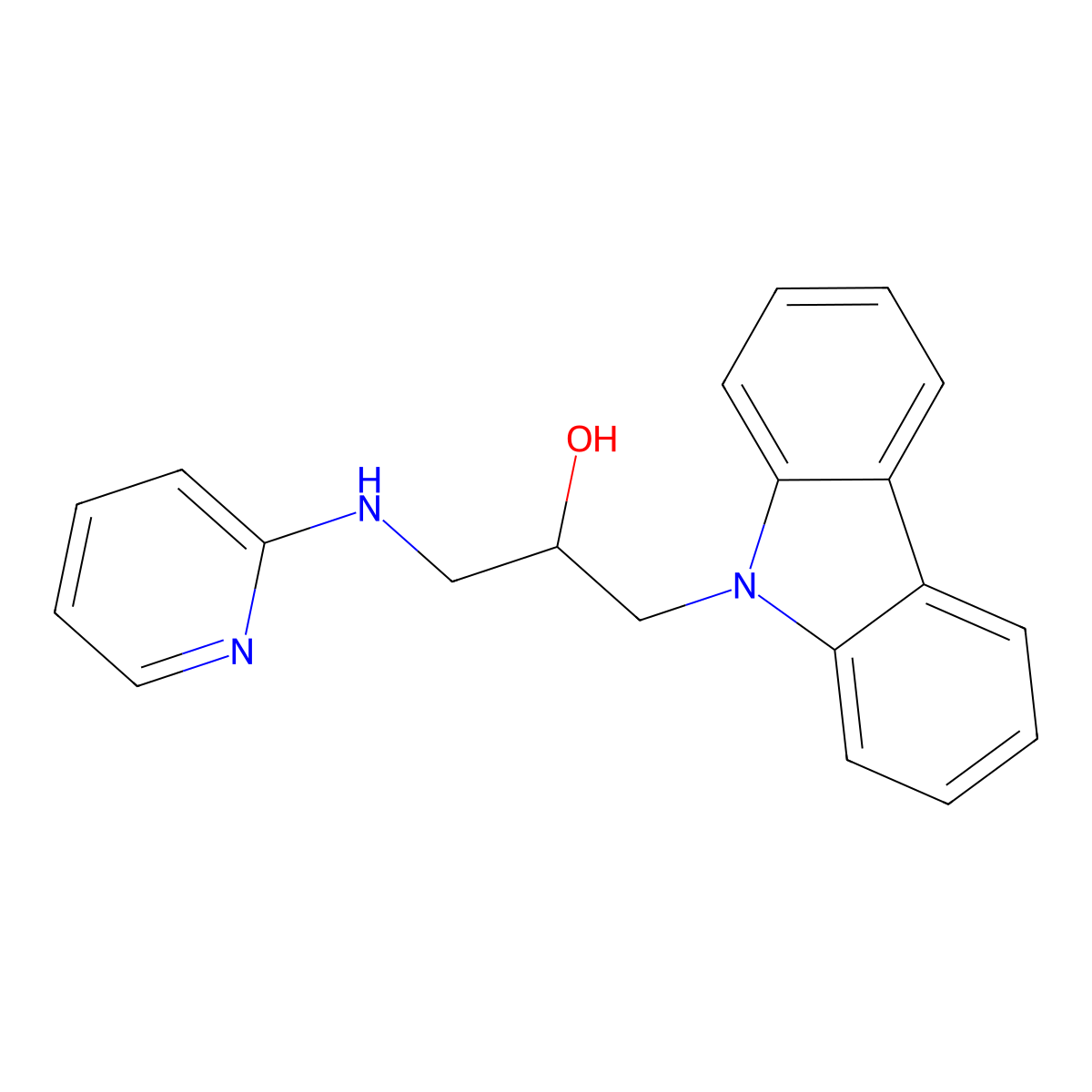 1-(9H-carbazol-9-yl)-3-[(pyridin-2-yl)amino]propan-2-ol molecular structure, CAS 2248775-51-9