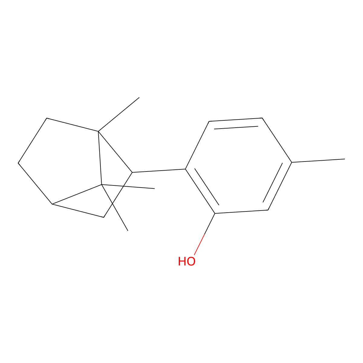 exo-6-(1,7,7-Trimethylbicyclo(2.2.1)hept-2-yl)-m-cresol molecular structure, CAS 22488-23-9