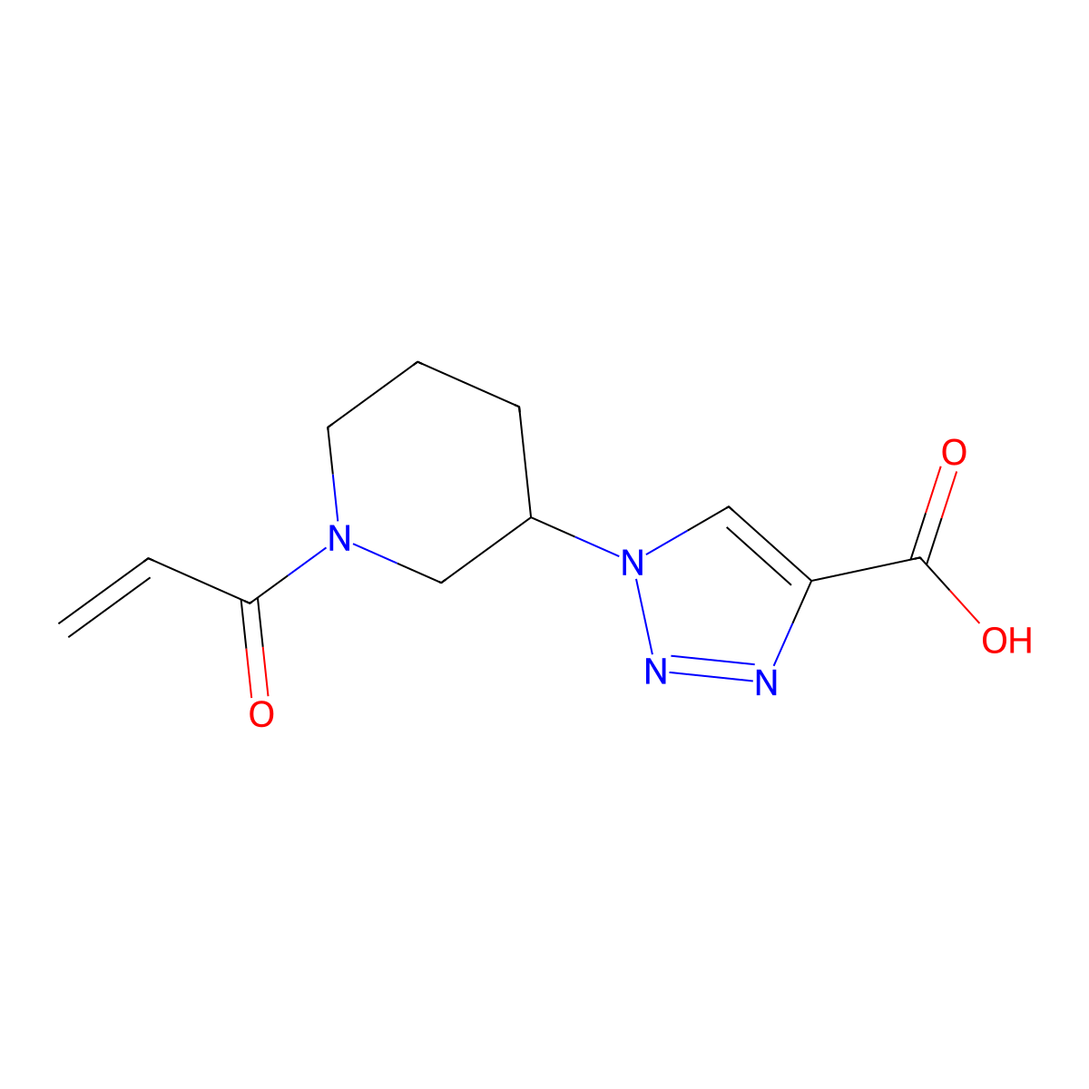 1-(1-Prop-2-enoylpiperidin-3-yl)triazole-4-carboxylic acid molecular structure, CAS 2248828-16-0