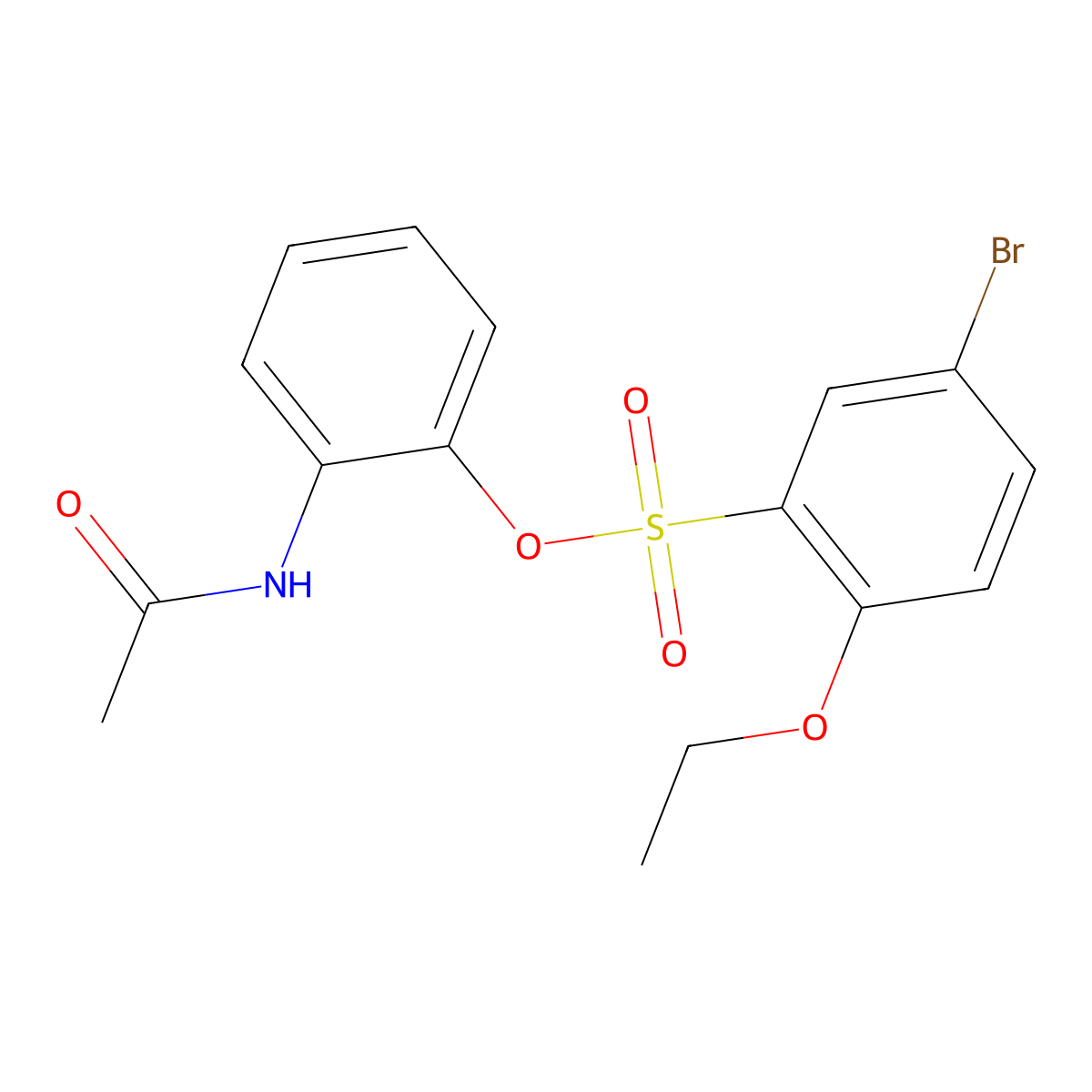 2-Acetamidophenyl 5-bromo-2-ethoxybenzene-1-sulfonate molecular structure, CAS 2248832-94-0