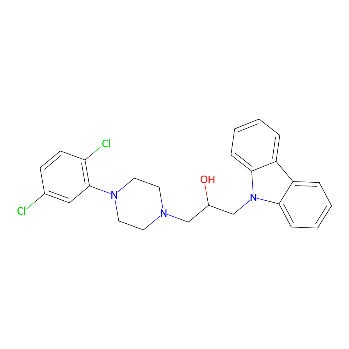 1-(9H-carbazol-9-yl)-3-[4-(2,5-dichlorophenyl)piperazin-1-yl]propan-2-ol molecular structure, CAS 2248835-86-9
