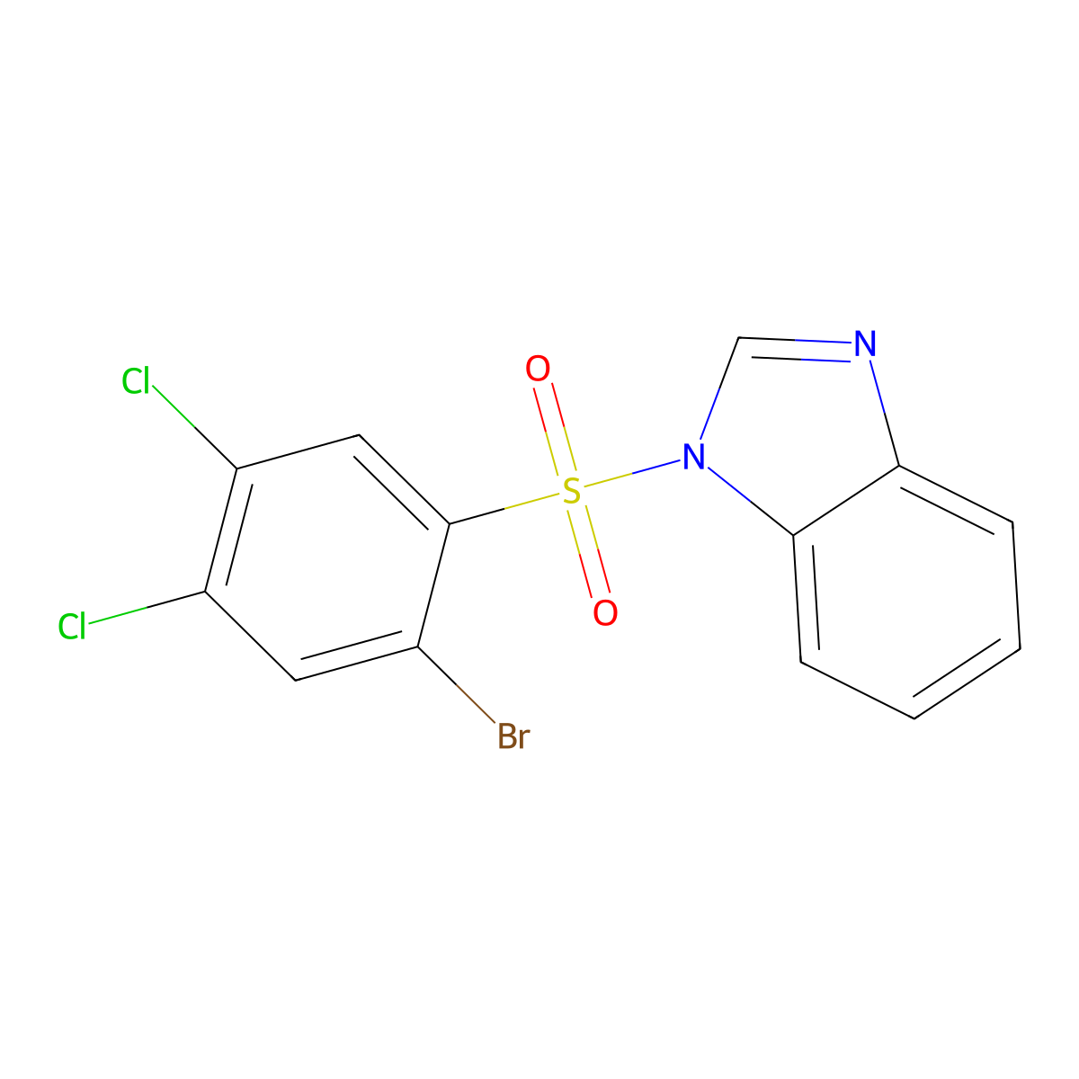 1-(2-bromo-4,5-dichlorobenzenesulfonyl)-1H-1,3-benzodiazole molecular structure, CAS 2248836-19-1