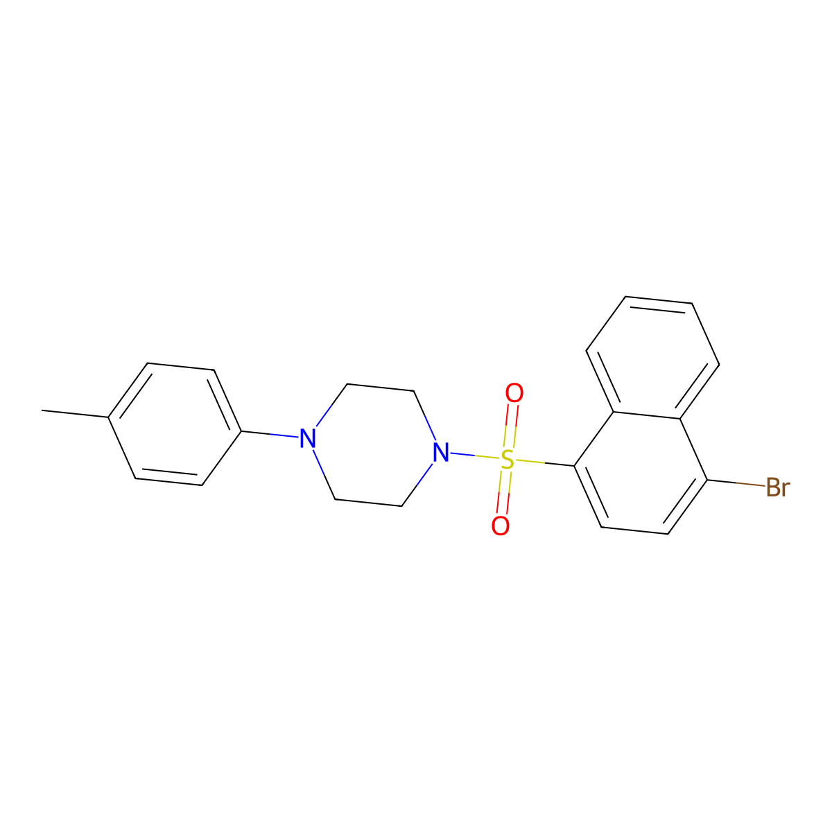 1-[(4-Bromonaphthalen-1-yl)sulfonyl]-4-(4-methylphenyl)piperazine molecular structure, CAS 2248868-69-9