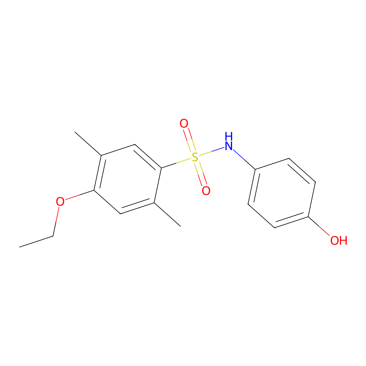 4-ethoxy-N-(4-hydroxyphenyl)-2,5-dimethylbenzene-1-sulfonamide molecular structure, CAS 2248869-15-8