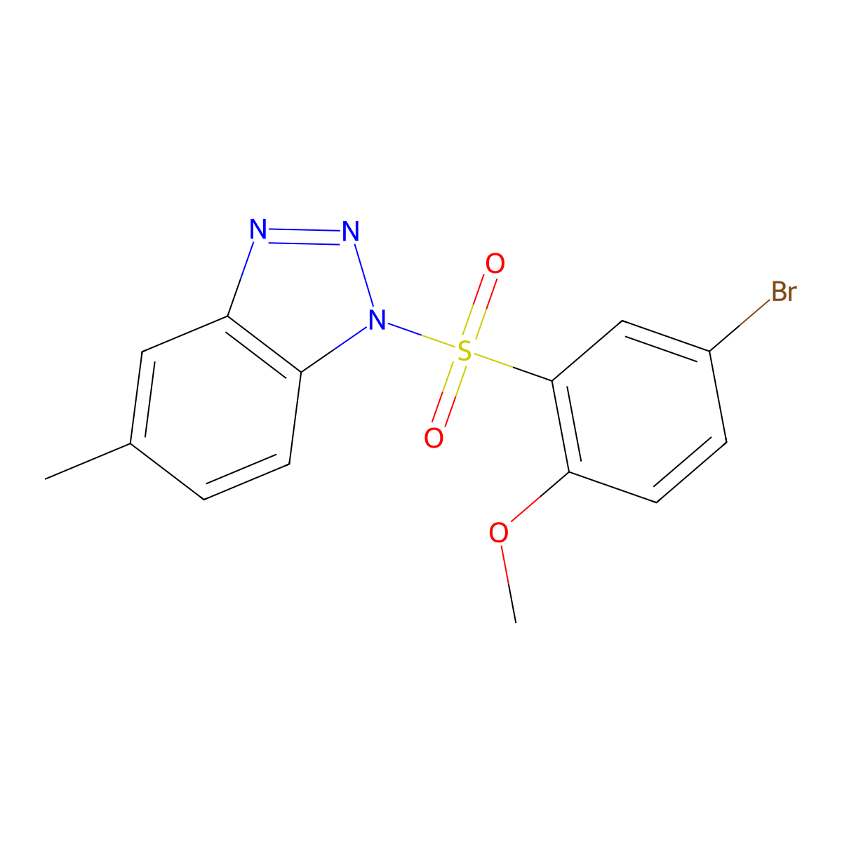1-(5-Bromo-2-methoxyphenyl)sulfonyl-5-methylbenzotriazole molecular structure, CAS 2248869-22-7